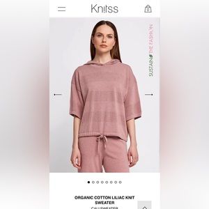 Knitss Organic Cotten lilac knit sweater size medium